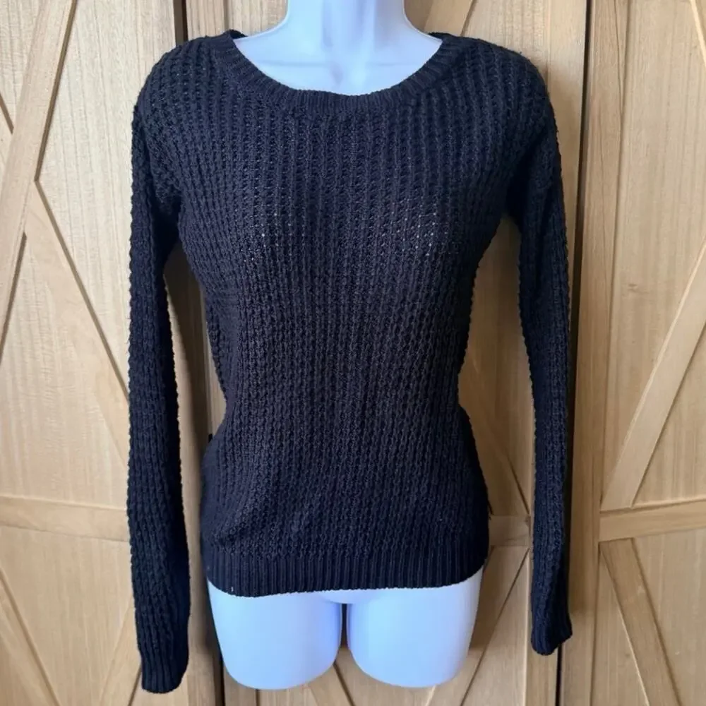 Y2K Vintage Say What Wool Blend Black Sweater XS